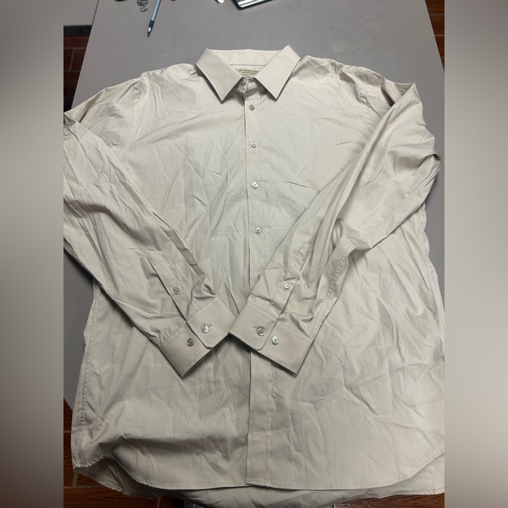 Burberry uniform style shirt Beige mens slim size 46 - Picture 9 of 9